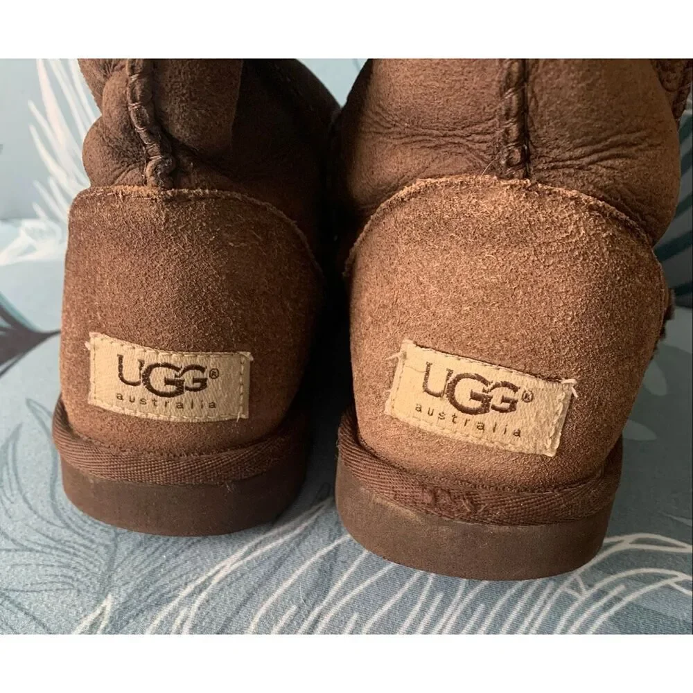UGG Classic Tall brown Suede Shearling Sheepskin Boots womens 5